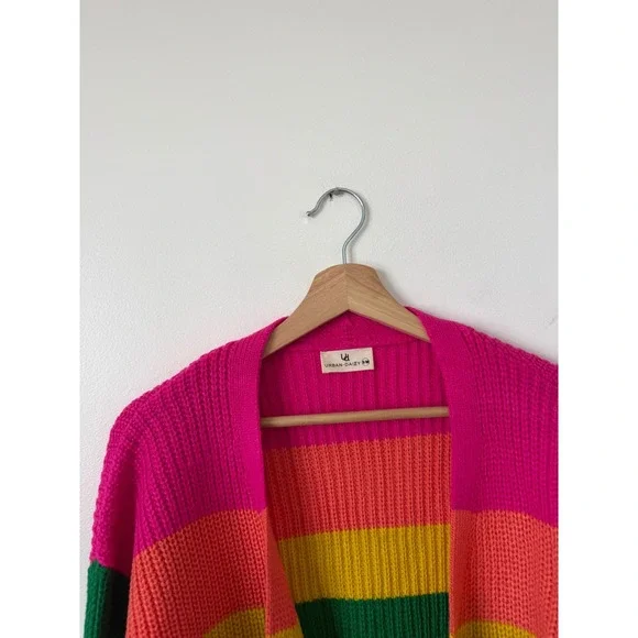Urban Daizy Women's Rainbow Chunky Knit Cardigan – Small/Medium – NWOT - Picture 4 of 7